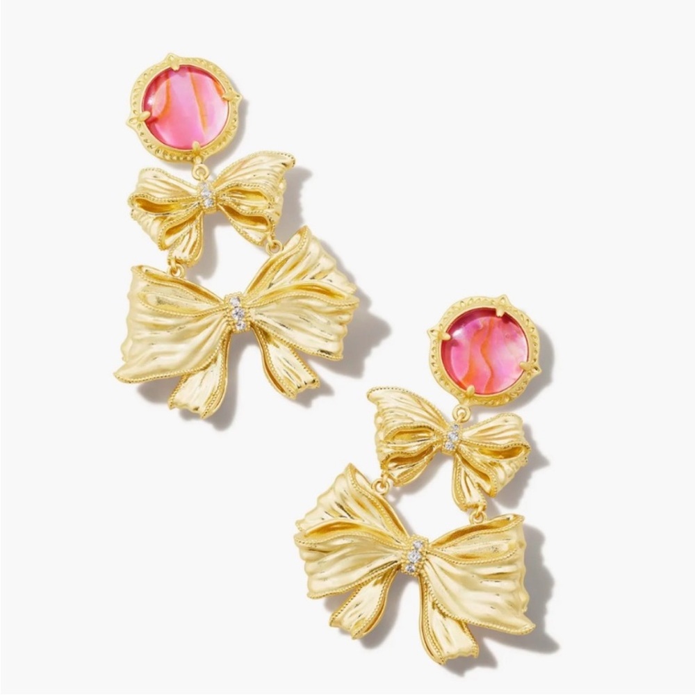 Kendra Scott x LoveShackFancy Statement Earrings (Light Pink Iridescent Abalone)